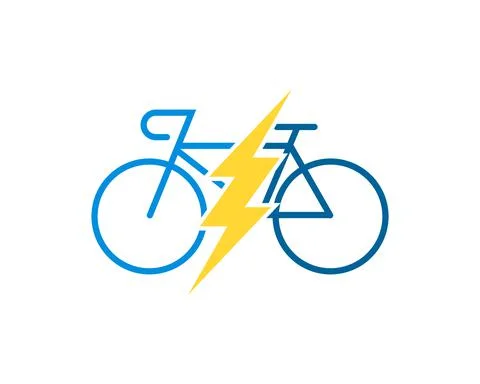 Electrical bike with yellow lightning inside Illustrazione stock