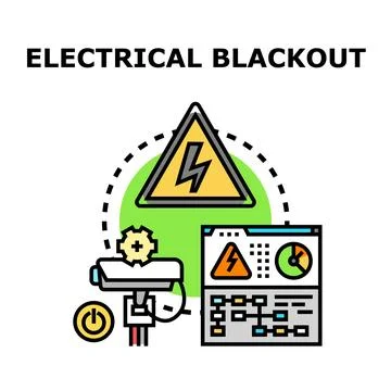 Electrical blackout problem causing power system failure イラスト素材