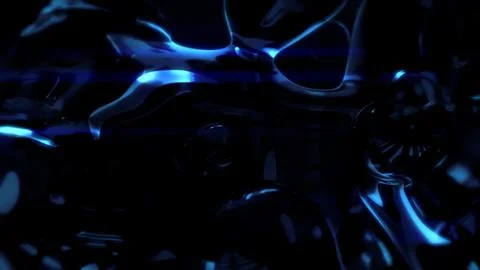 Electrical blue shining translucent crystal bulbs on black Stock Illustration