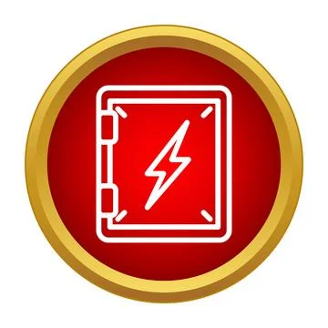 Electrical box danger icon with lightning symbol Stock Illustration