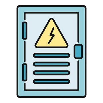 Electrical box displaying a high voltage warning sign Illustrazione stock