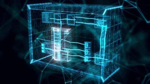 Electrical box hologram Close up Stock Footage 155246407