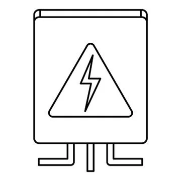 Electrical box icon, outline style Stock Illustration