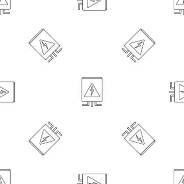 Electrical box icon, outline style Stock Illustration