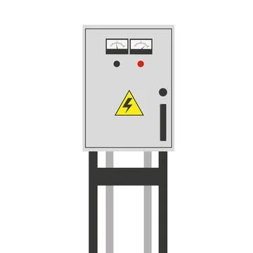Electrical box, industrial electrical control panel. vector image Illustrazione stock