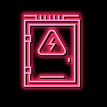 Electrical box neon glow icon illustration Stock Illustration