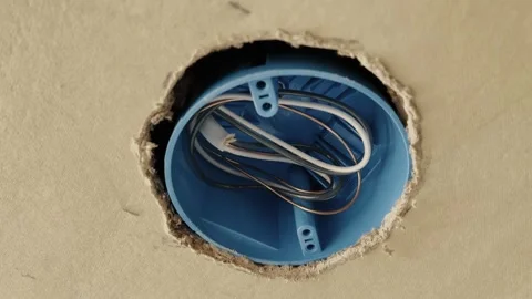 Electrical box opening in wall or ceiling 動画素材 332691027