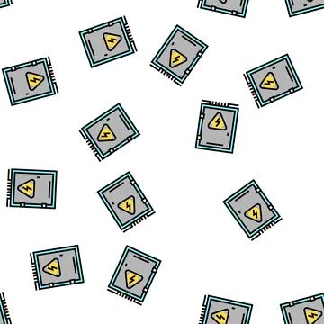 Electrical box vector seamless pattern Illustrazione stock