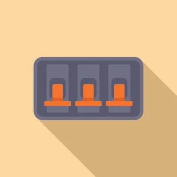 Electrical breaker icon flat vector. Safety power Stock Illustration