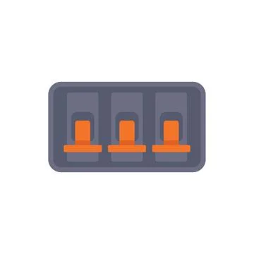Electrical breaker icon flat vector. Safety power Illustrazione stock