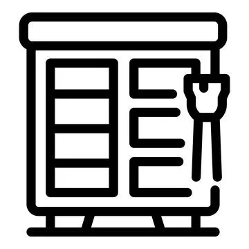 Electrical cabinet being plugged in with wire in simple line style Stock Illustration