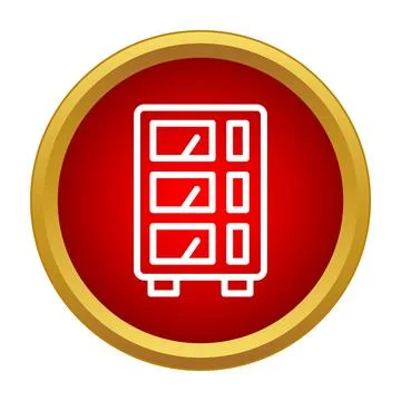 Electrical cabinet red button icon for power measurement Illustrazione stock
