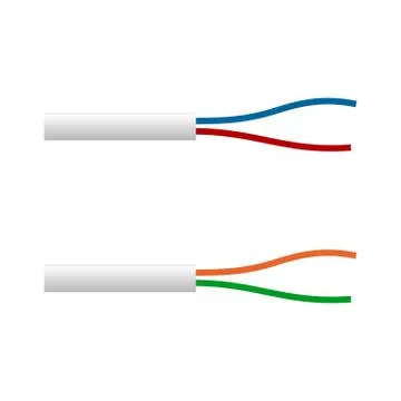 Electrical cable with colored wires Illustrazione stock