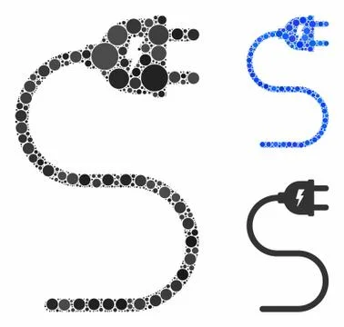 Electrical cable Composition Icon of Circles Stock Illustration