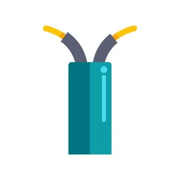 Electrical cable with exposed wires for power connection Stock Illustration