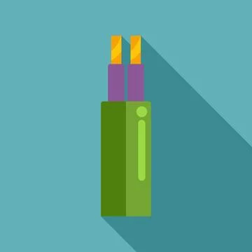 Electrical cable flat design icon vector illustration Stock Illustration