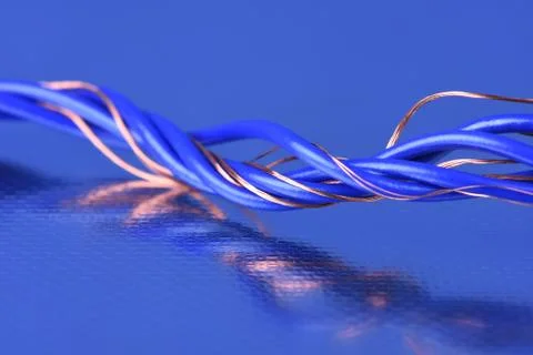 Electrical Cable on Metal  Background Stock Photos