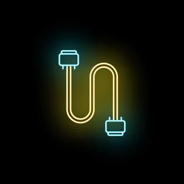 Electrical cable neon glowing connecting digital technology illustration Stock Illustration
