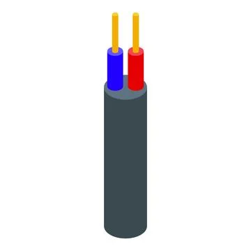 Electrical cable showing copper wires connecting power supply Stock Illustration