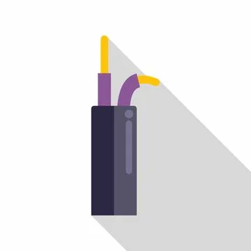 Electrical cable wire flat icon presenting technology concept Stock Illustration