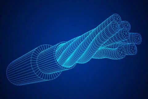 Electrical cable wireframe Stock Illustration
