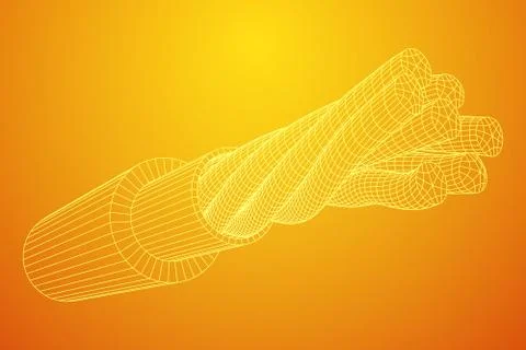 Electrical cable wireframe Stock Illustration
