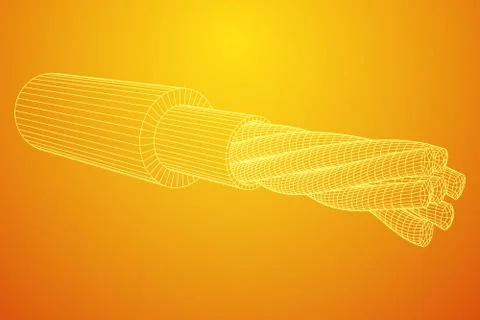 Electrical cable wireframe Stock Illustration