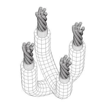 Electrical cable wireframe 스톡 일러스트