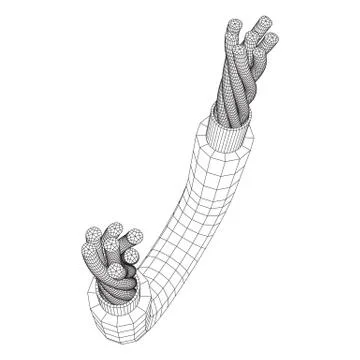 Electrical cable wireframe Stock Illustration