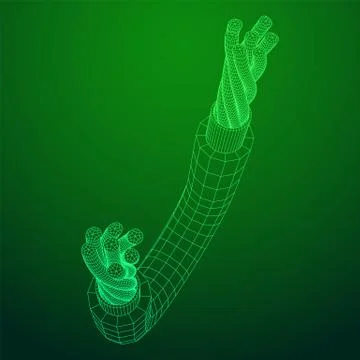 Electrical cable wireframe Stock Illustration