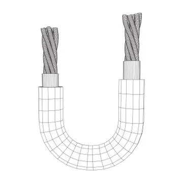 Electrical cable wireframe Stock Illustration