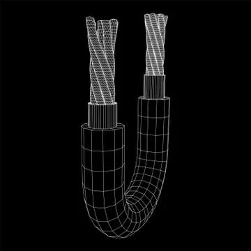 Electrical cable wireframe 스톡 일러스트