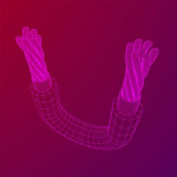 Electrical cable wireframe Stock Illustration