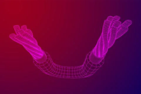 Electrical cable wireframe Stock Illustration