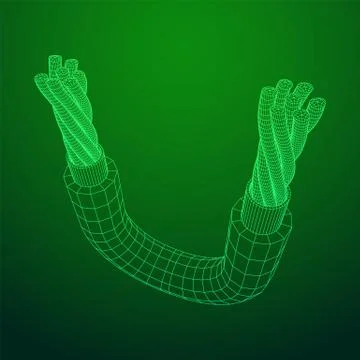 Electrical cable wireframe Stock Illustration