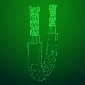Electrical cable wireframe Stock Illustration