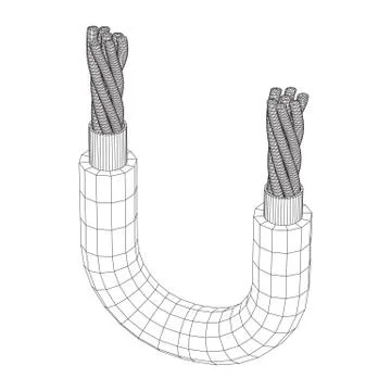 Electrical cable wireframe Stock Illustration