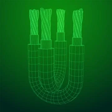 Electrical cable wireframe Stock Illustration