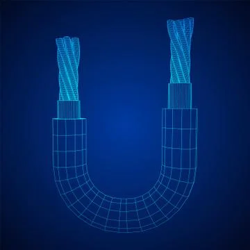 Electrical cable wireframe Stock Illustration
