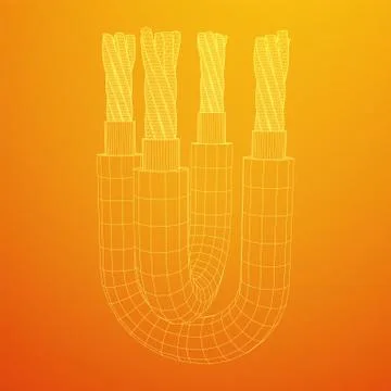 Electrical cable wireframe Stock Illustration