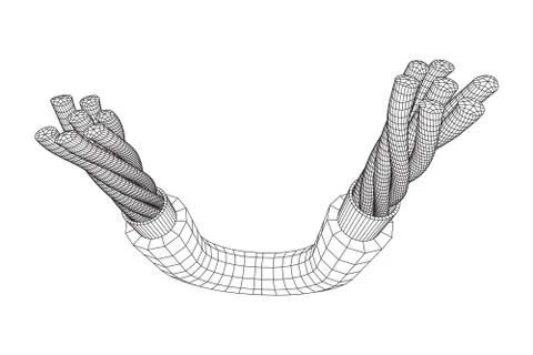 Electrical cable wireframe Stock Illustration