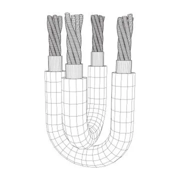 Electrical cable wireframe Stock Illustration