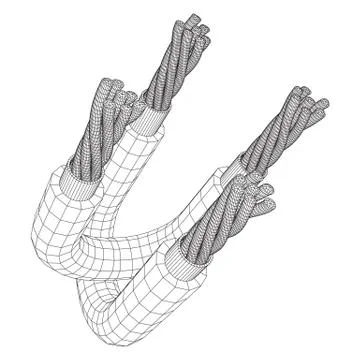 Electrical cable wireframe Stock Illustration