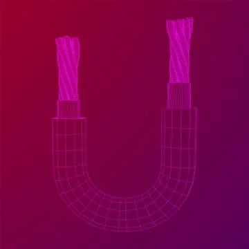 Electrical cable wireframe Stock Illustration