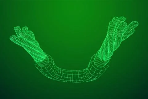 Electrical cable wireframe Stock Illustration