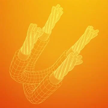 Electrical cable wireframe 스톡 일러스트