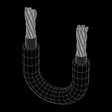 Electrical cable wireframe Stock Illustration