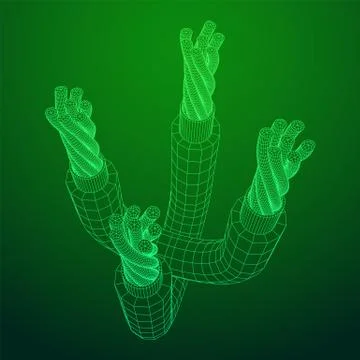 Electrical cable wireframe Stock Illustration