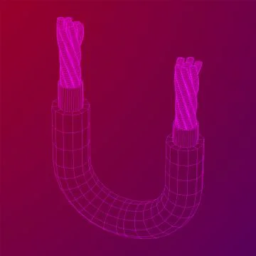 Electrical cable wireframe Stock Illustration