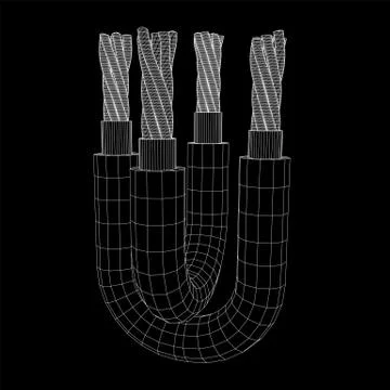 Electrical cable wireframe Stock Illustration